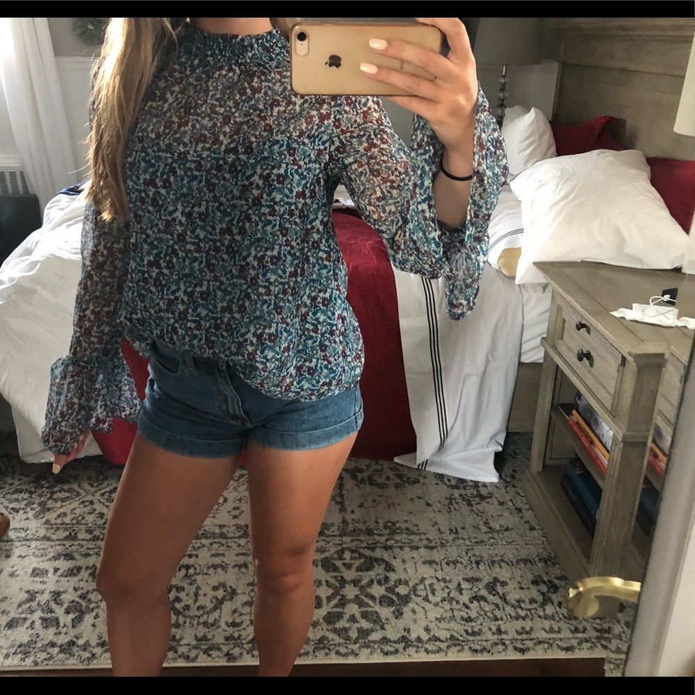 Xhilaration high neck flower pattern top